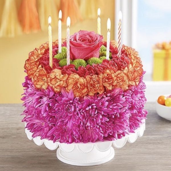 Birthday Wishes Flower Cake® Vibrant - Large by local florist Where The Blooms Are In Levittown PA. Servicing Langhorne