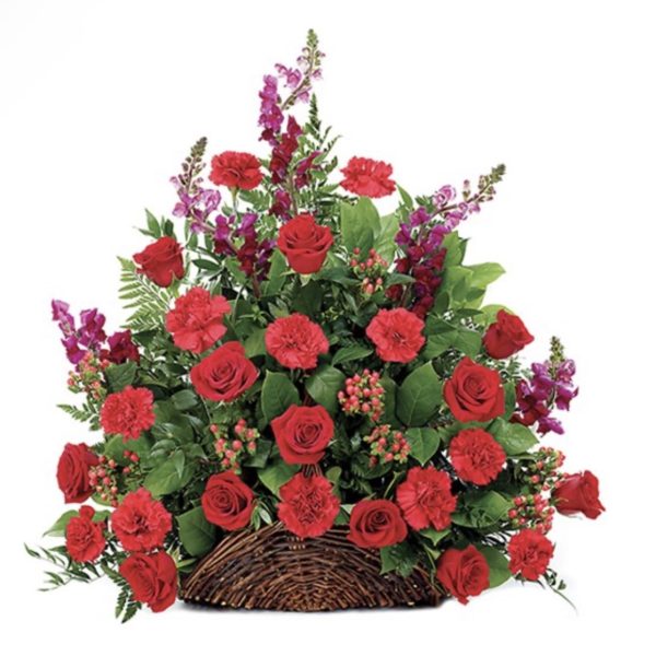 Classic Fireside Sympathy Basket - Large by local florist Where The Blooms Are In Levittown PA. Servicing Langhorne