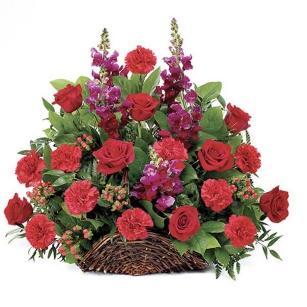 Classic Fireside Sympathy Basket - Medium by local florist Where The Blooms Are In Levittown PA. Servicing Langhorne
