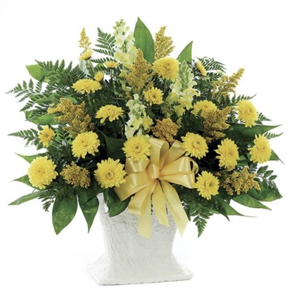 Classic Yellow Mache Basket - Small by local florist Where The Blooms Are In Levittown PA. Servicing Langhorne