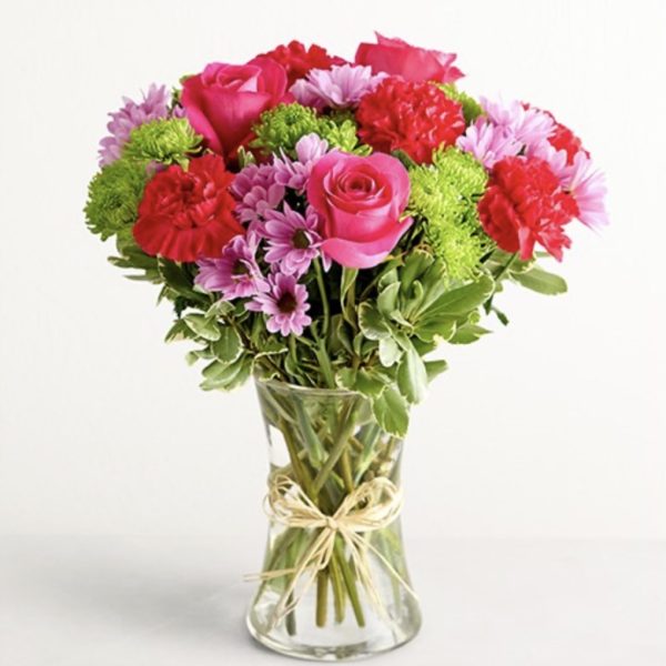 Dopamine With Glass Vase - Medium by local florist Where The Blooms Are In Levittown PA. Servicing Langhorne