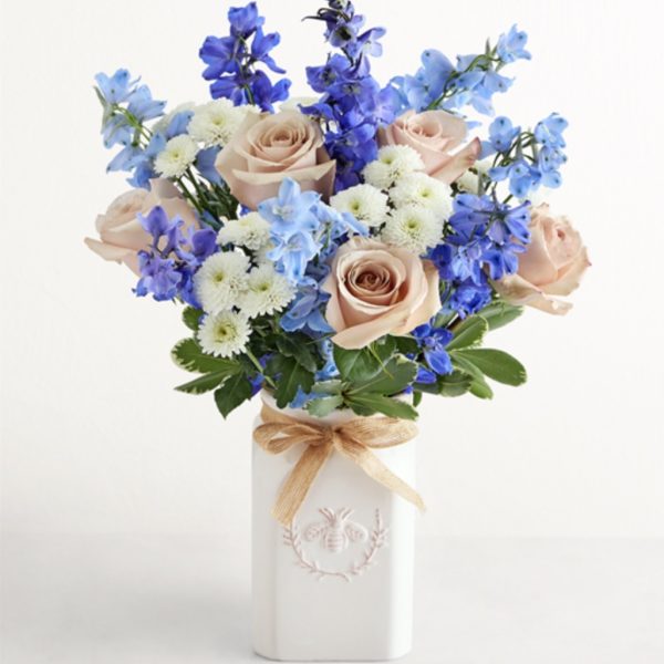 Honey Bee Buzz™ Delphinium Bouquet - Large by local florist Where The Blooms Are In Levittown PA. Servicing Langhorne