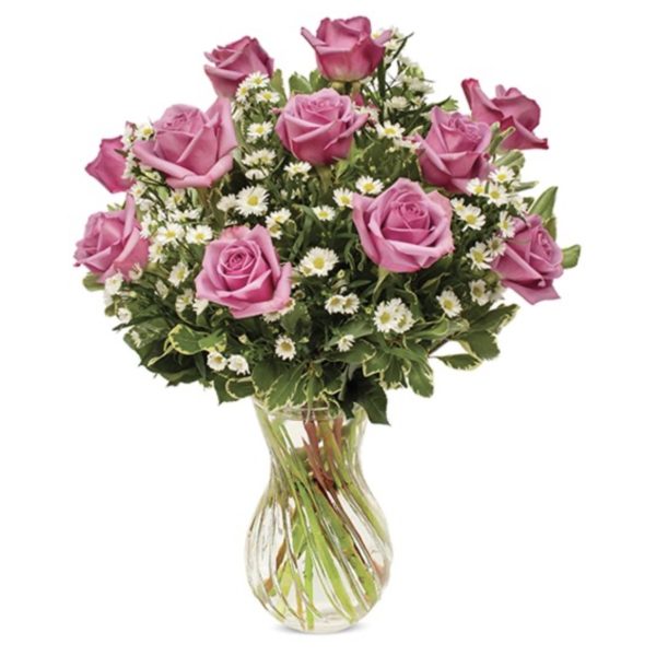 Lavender Rose Bouquet by local florist Where The Blooms Are In Levittown PA. Servicing Langhorne
