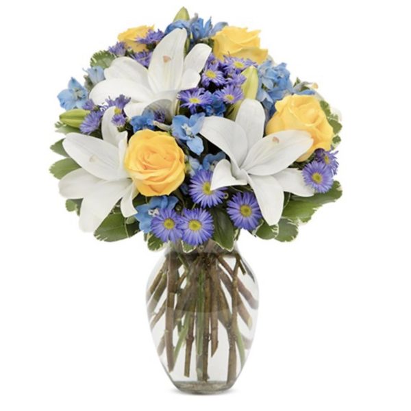 The Bright Blue Skies Bouquet - Medium by local florist Where The Blooms Are In Levittown PA. Servicing Langhorne
