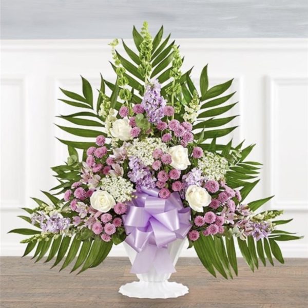 Tranquility Floor Basket™ - Lavender & White - Medium by local florist Where The Blooms Are In Levittown PA. Servicing Langhorne