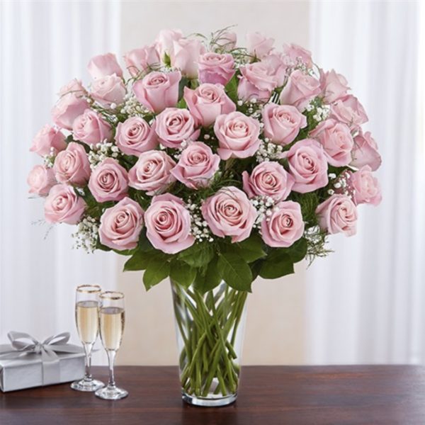 Ultimate Elegance ™ Premium Long Stem Pink Roses - 48 Stems by local florist Where The Blooms Are In Levittown PA. Servicing Langhorne